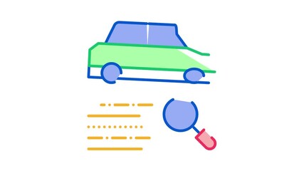 Poster - Car Gear Detail Icon Animation. color Car Gear Detail animated icon on white background