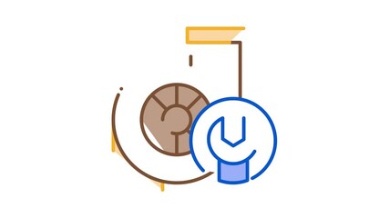Poster - Car Wrench Tool Icon Animation. color Car Wrench Tool animated icon on white background