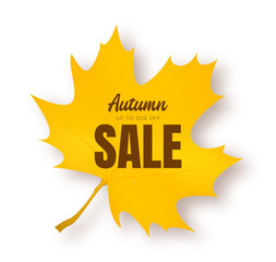 Poster - Autumn Sale Banner with Autumn leaves. Vector background.