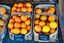 Oranges For Sale At Market Stall