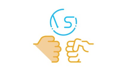 Poster - Fighting Battle Icon Animation. color Fighting Battle animated icon on white background