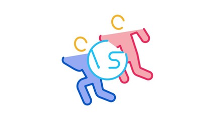 Aufkleber - Running Sport Icon Animation. color Running Sport animated icon on white background