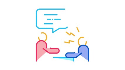 Aufkleber - Verbal Battle Icon Animation. color Verbal Battle animated icon on white background