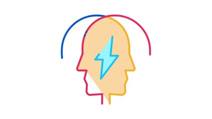Aufkleber - Human Versus Icon Animation. color Human Versus animated icon on white background