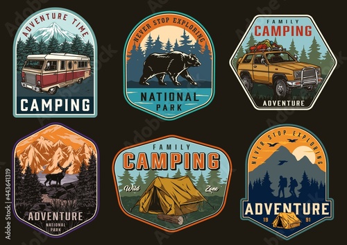Outdoor recreation vintage badges