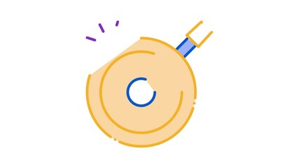 Poster - Bicycle Tire Icon Animation. color Bicycle Tire animated icon on white background