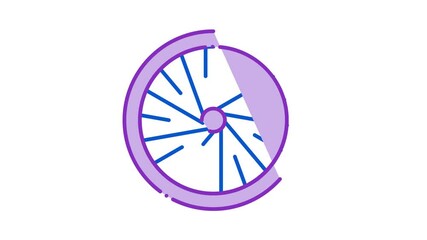 Poster - Bicycle Wheel Icon Animation. color Bicycle Wheel animated icon on white background