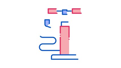 Poster - Pump for Bike Icon Animation. color Pump for Bike animated icon on white background