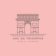 vector of arc de triomphe line art symbol illustration design, paris travel design