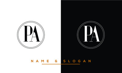 PA,  AP,  P,  A  Abstract Letters Logo Monogram