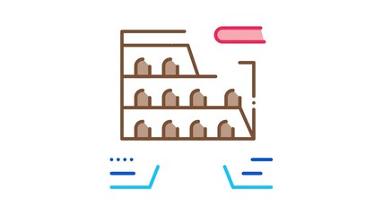 Poster - Landmark Icon Animation. color Landmark animated icon on white background