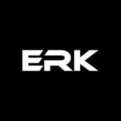 ERK letter logo design with black background in illustrator, vector logo modern alphabet font overlap style. calligraphy designs for logo, Poster, Invitation, etc.