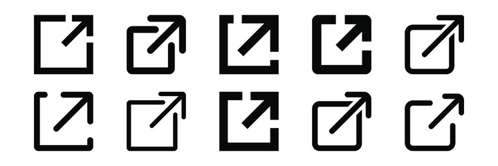 Fototapete - External link icon, open page vector icon, isolated on background
