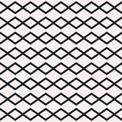 Poster - Connected rhombs pattern. Vector black empty rhombs and white background.