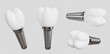 3d render of dental implant collection on transparent background,with clipping path