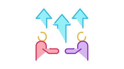 Poster - growing up business Icon Animation. color growing up business animated icon on white background