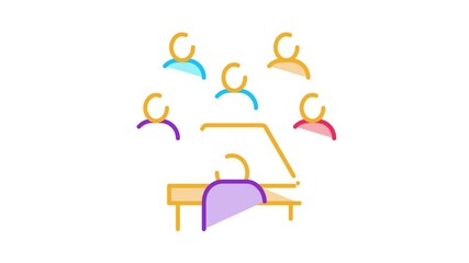 Poster - business seminar Icon Animation. color business seminar animated icon on white background