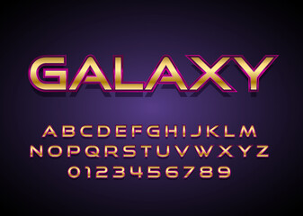 Poster - movie poster style text effect. custom style alphabet and number with space galaxy theme