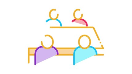Poster - negotiation table Icon Animation. color negotiation table animated icon on white background