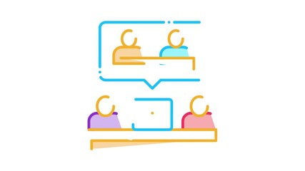 Poster - partnership coworking decision Icon Animation. color partnership coworking decision animated icon on white background