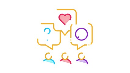 Poster - different demands of people Icon Animation. color different demands of people animated icon on white background