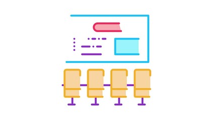 Poster - organizational workplace Icon Animation. color organizational workplace animated icon on white background