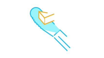 Wall Mural - piece of butter on knife Icon Animation. color piece of butter on knife animated icon on white background