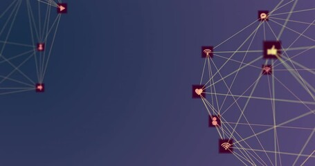 Poster - Animation of network of connections with icons