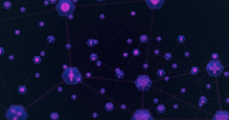 Poster - Animation of network of connections with icons