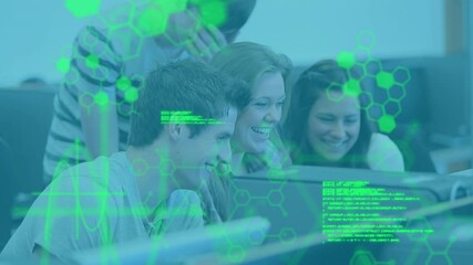 Poster - Animation of scientific data processing over students using computer