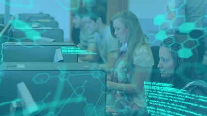 Poster - Animation of scientific data processing over students using computer