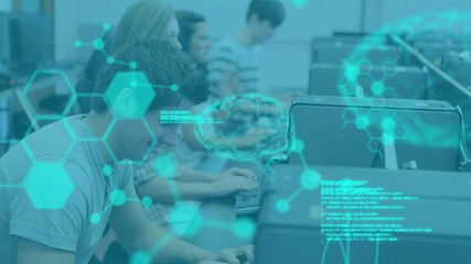 Poster - Animation of scientific data processing over students using computers