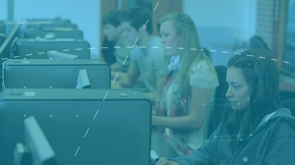 Poster - Animation of data processing over students using computers