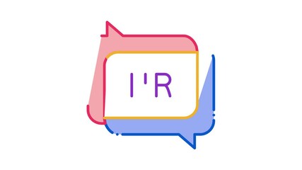 Poster - chat message hr Icon Animation. color chat message hr animated icon on white background