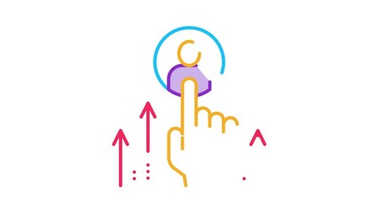 Poster - human resource enhancement Icon Animation. color human resource enhancement animated icon on white background