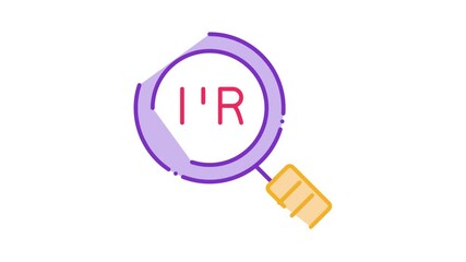 Poster - human resource research Icon Animation. color human resource research animated icon on white background