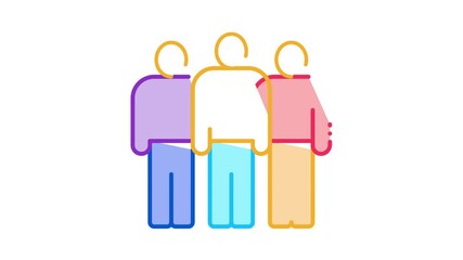 Canvas Print - teamwork people Icon Animation. color teamwork people animated icon on white background