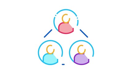 Poster - group leader Icon Animation. color group leader animated icon on white background