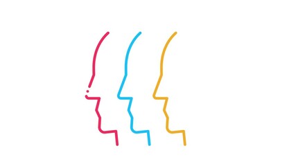 Poster - general group opinion Icon Animation. color general group opinion animated icon on white background