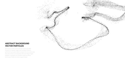Poster - Abstract 3D image with particle flow movement