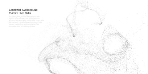 Poster - Abstract 3D image with particle flow movement