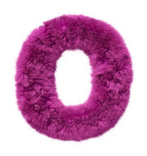Pink Fur Alphabet. Furry Furry Letter O Isolated On White Background. 3d Render Image.