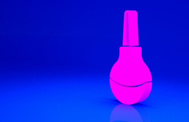 Sticker - Pink Enema icon isolated on blue background. Enema with a plastic tip. Medical pear. Minimalism concept. 3d illustration 3D render