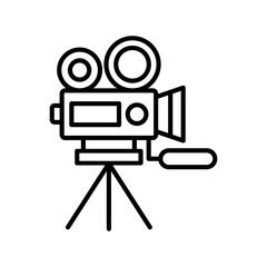 Poster - Video Camera Vector Line Icon Design