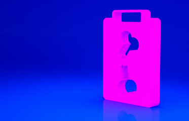 Canvas Print - Pink X-ray shots icon isolated on blue background. Minimalism concept. 3d illustration 3D render