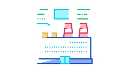 Fototapete - technical analysis of thermal station Icon Animation. color technical analysis of thermal station animated icon on white background