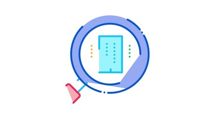 Fototapete - detailed study of residential building Icon Animation. color detailed study of residential building animated icon on white background