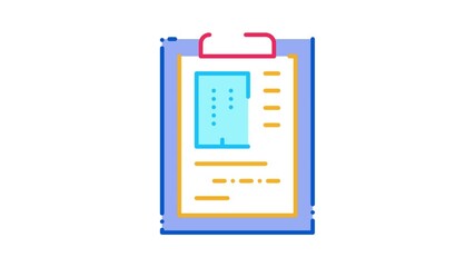 Fototapete - estimate house information Icon Animation. color estimate house information animated icon on white background