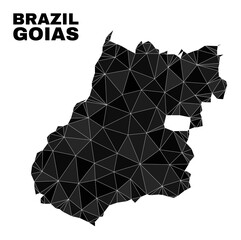  lowpoly Goias State map. Polygonal Goias State map vector is filled of random triangles. Triangulated Goias State map polygonal abstraction for patriotic posters.
