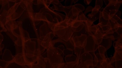 Wall Mural - 4k video animation of red fire foggy atmosphere with small fire particles floating. copy space.